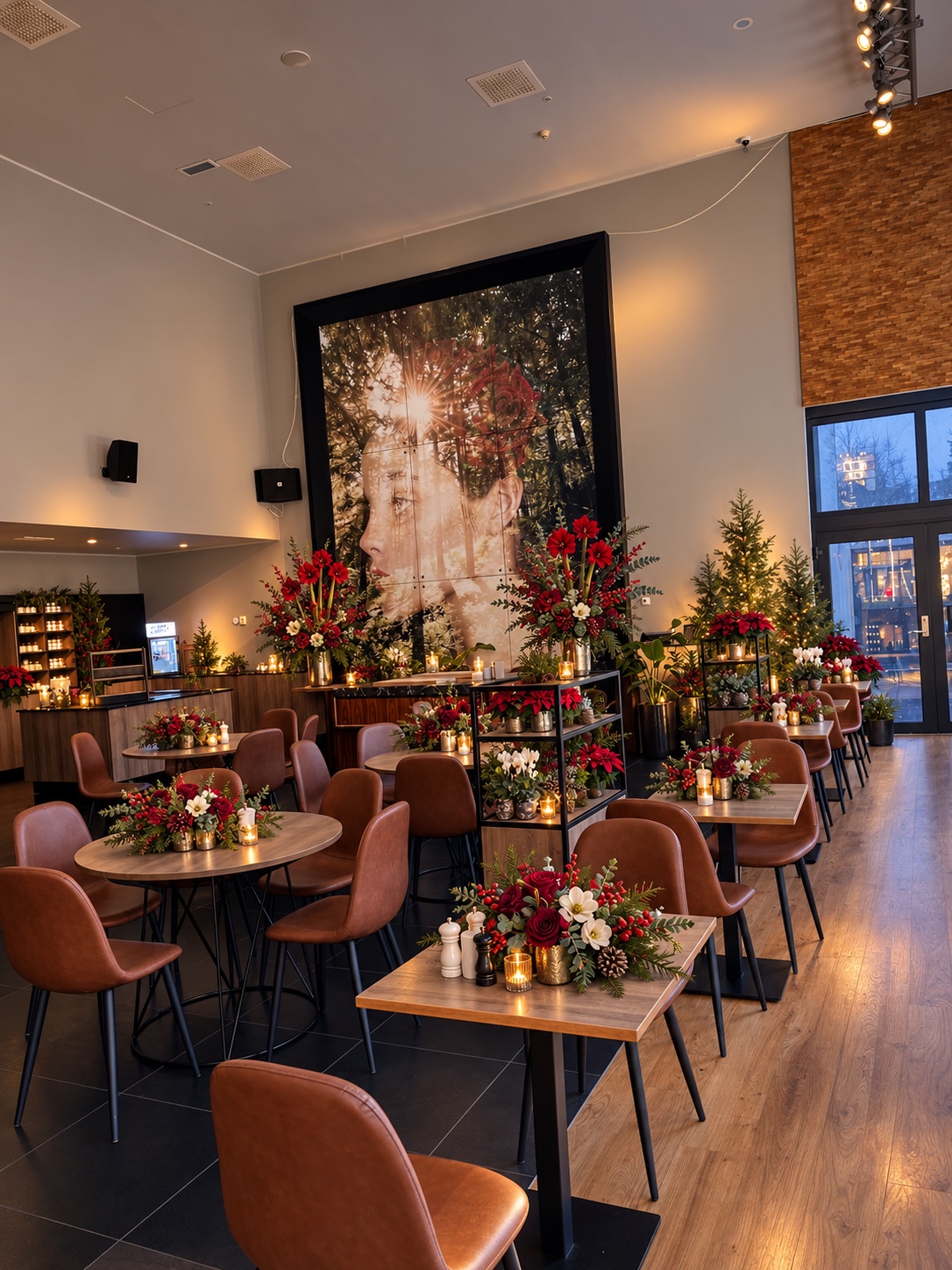 Bedriftslokaler – restaurant i julepynt